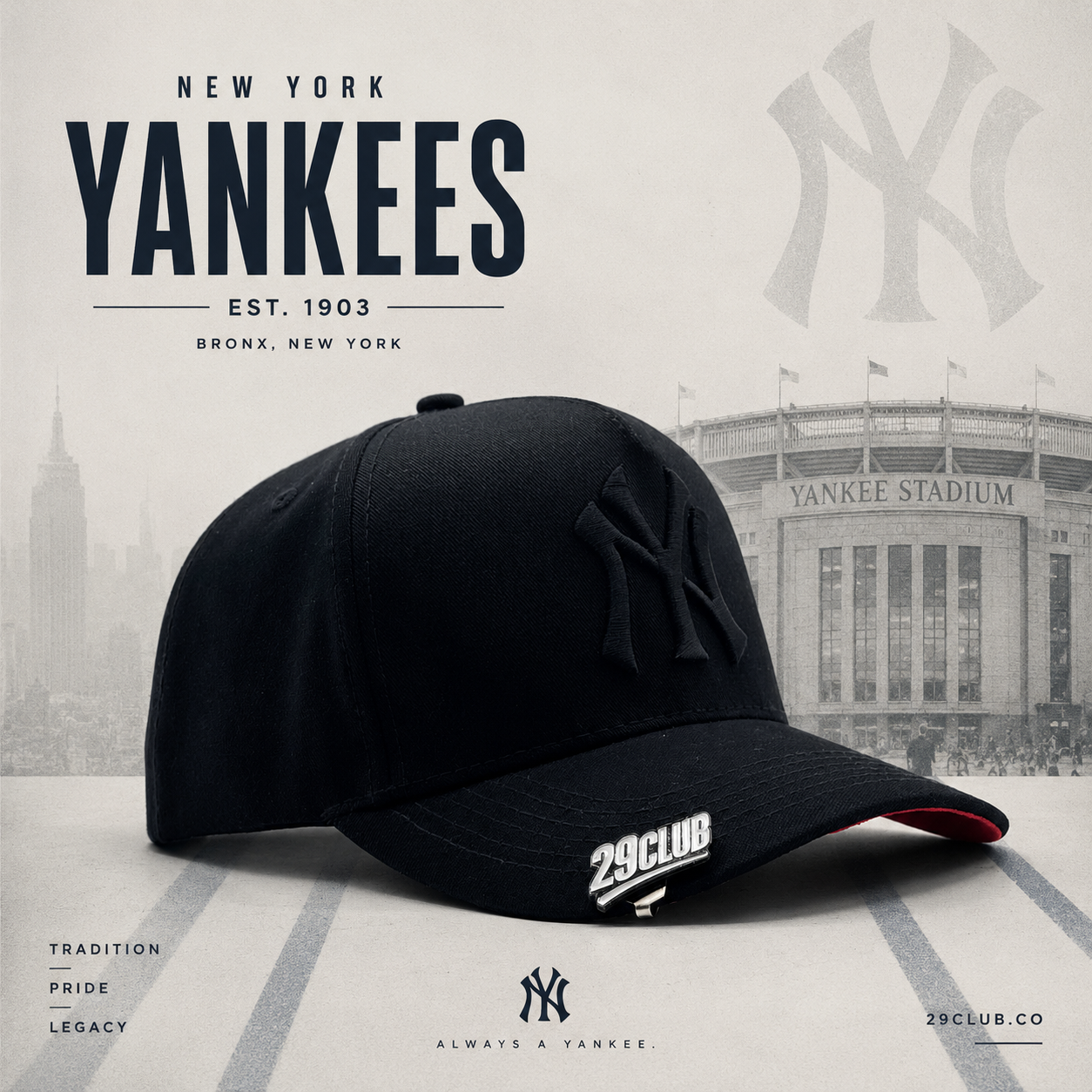 NEW YORK YANKEES BLACK/ROJO