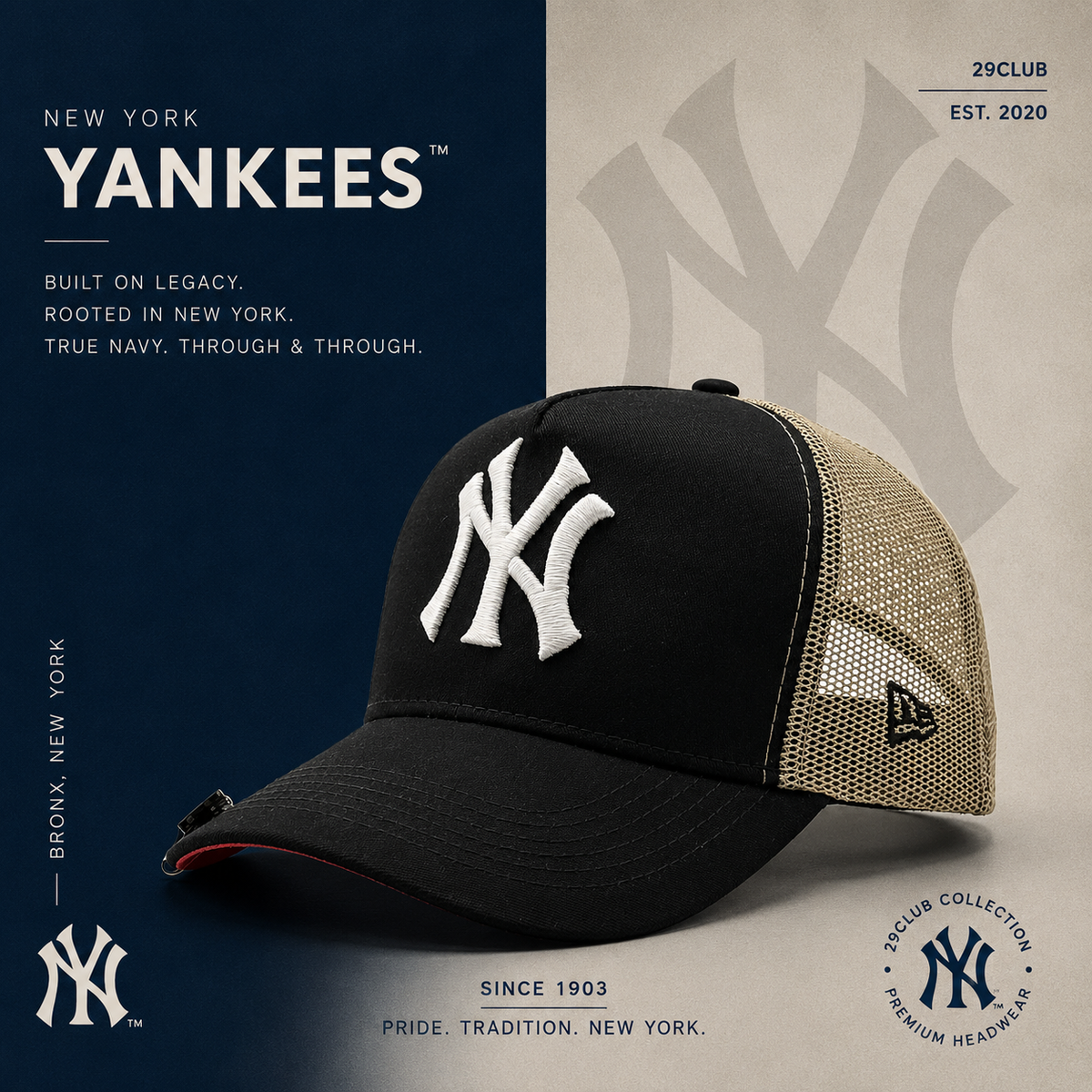NEW YORK YANKEES TRUCKER / NEGRO - ROJO