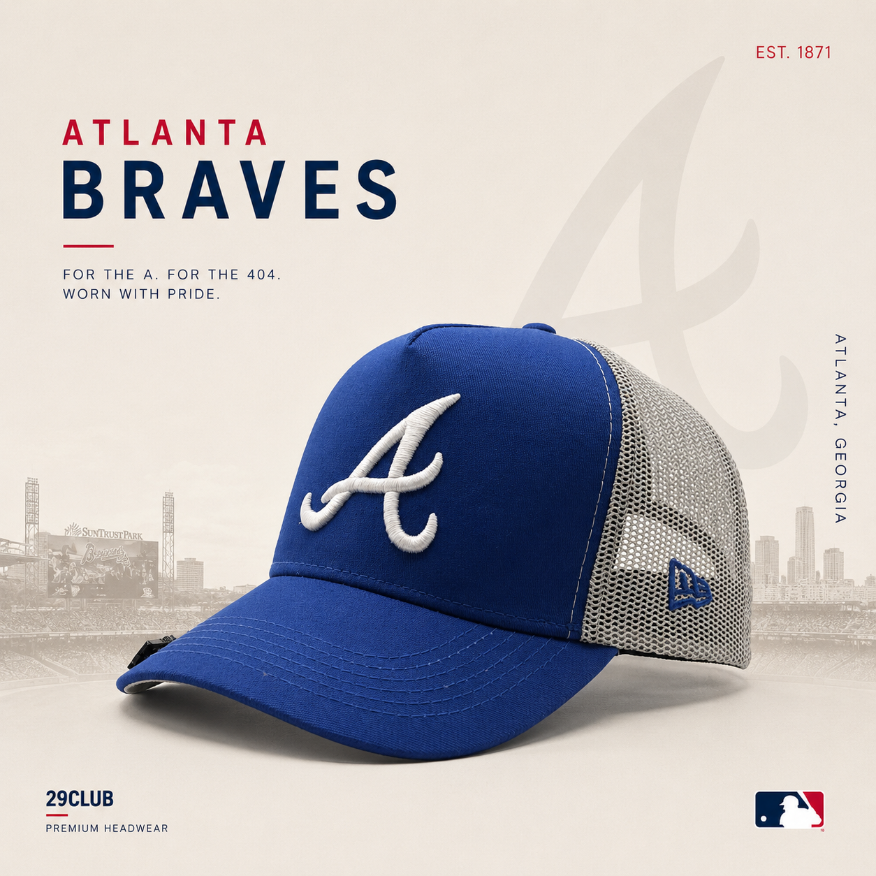 BRAVOS DE ATLANTA TRUCKER AZUL