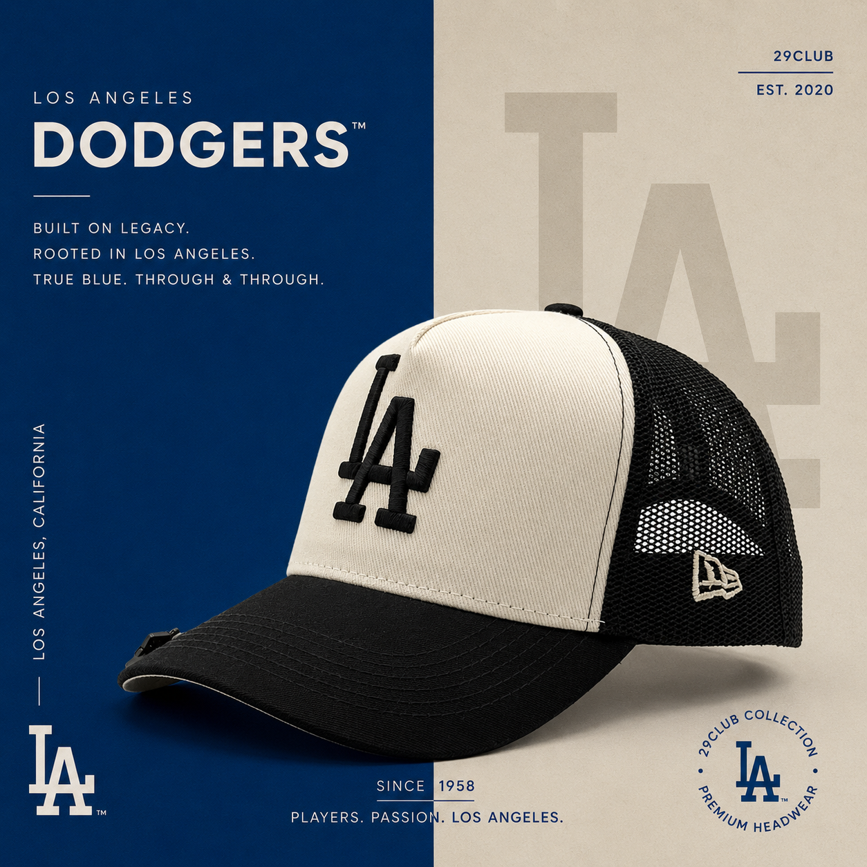 LOS ÁNGELES DODGERS TRUCKER / NEGRO - GRIS