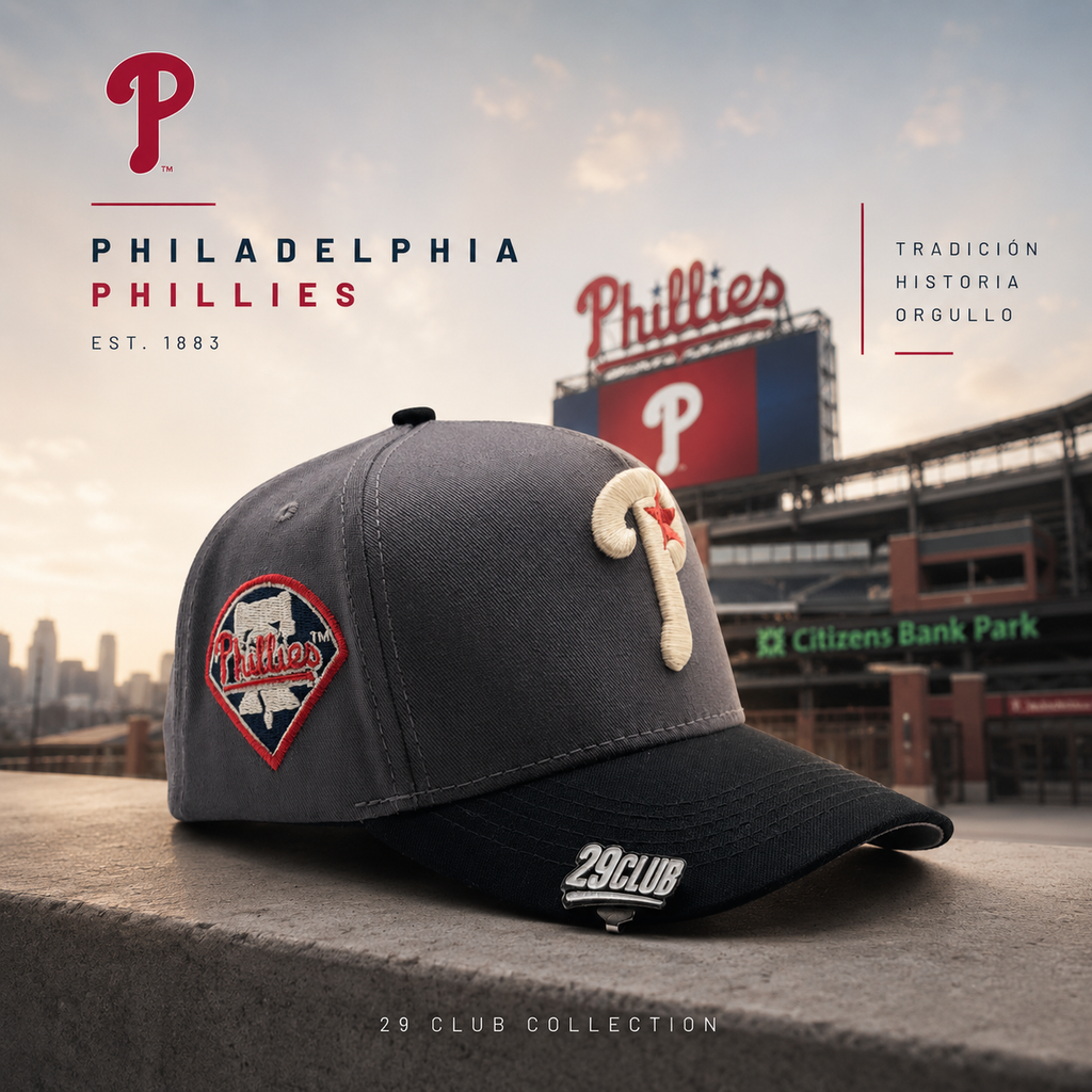 PHILLIES DE PHILADELPHIA GRIS / NEGRO